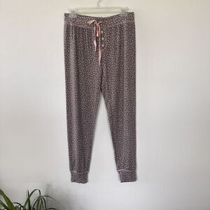 PJ Salvage Women's Dotted Soft Pajama Jogger Pants Grey S